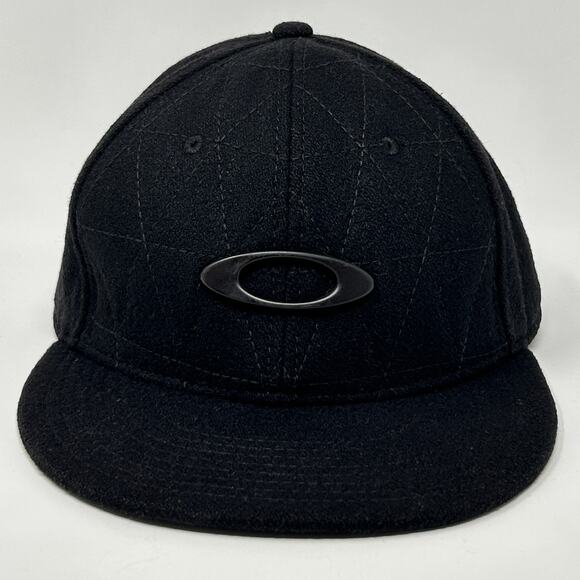 Oakley California High Snap Hat Baseball Cap Quilted Wool Blend Snapback Black - Picture 1 of 12